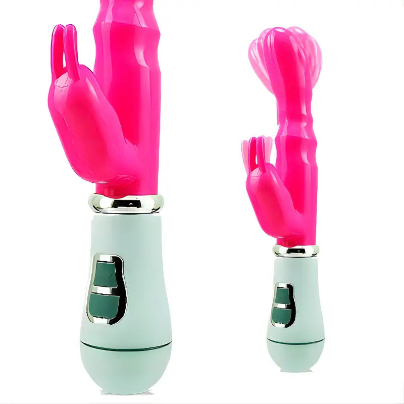 Vibrador conejo con estimulador recargable