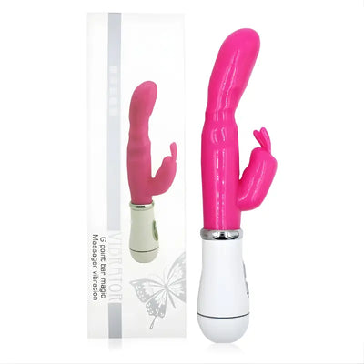 Vibrador conejo con estimulador recargable